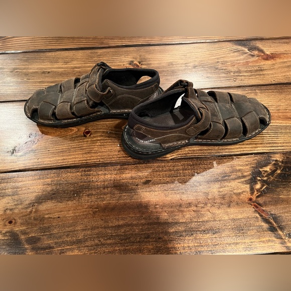 Rockport Men's Brown Leather Memory Foam Sandals, size 10, GUC, comfort, casual - Picture 4 of 8